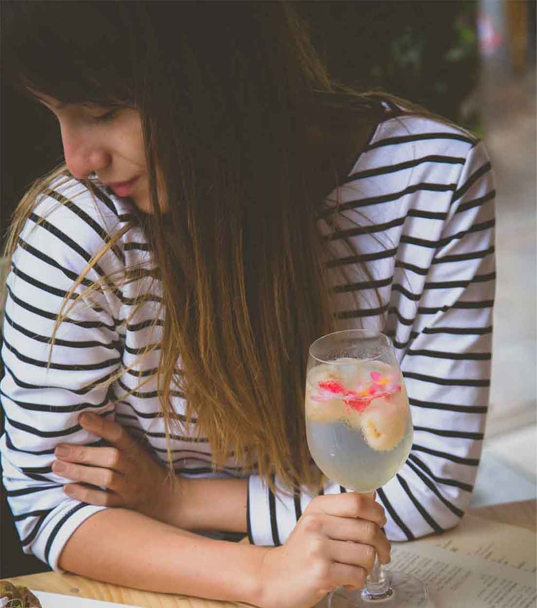 Colombian woman dining